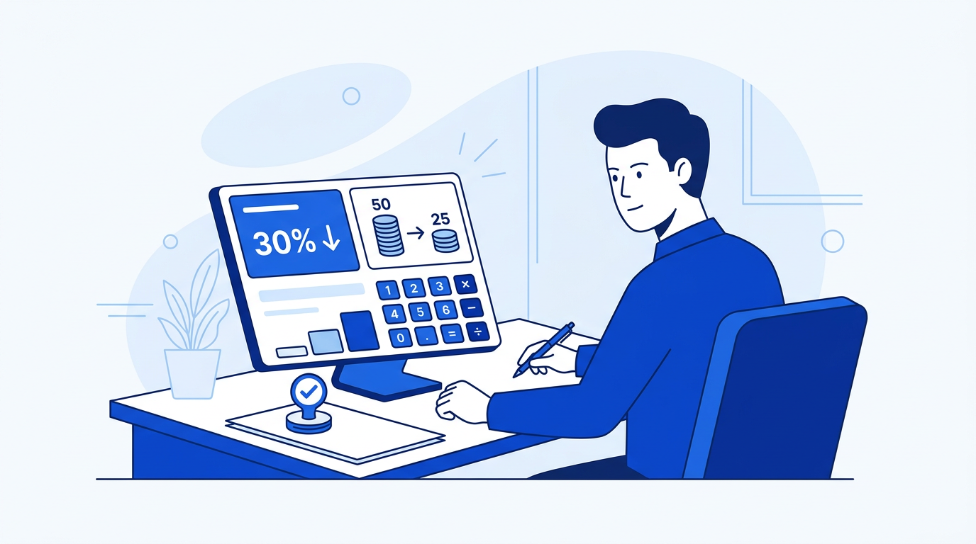 Illustration of a deal desk calculator in Excel showing deal structure, discounts, and margin calculations