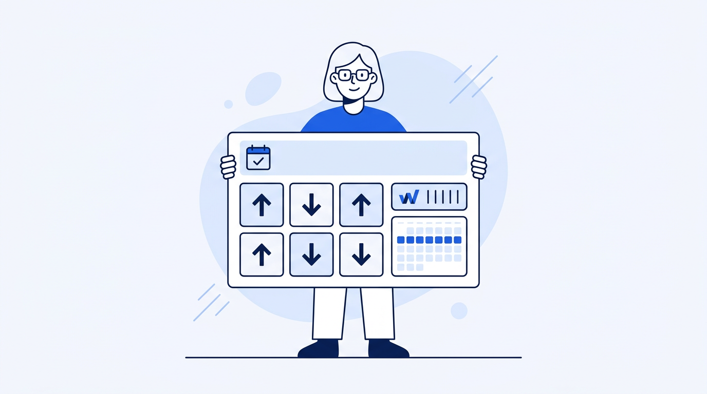 Illustration of a weekly KPI snapshot in Google Sheets with key metrics and week-over-week comparisons